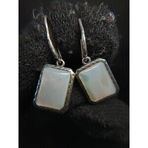 Chapin & Hollister Sterling Silver Mother of Pearl Dangle Earrings 925 Rectangul